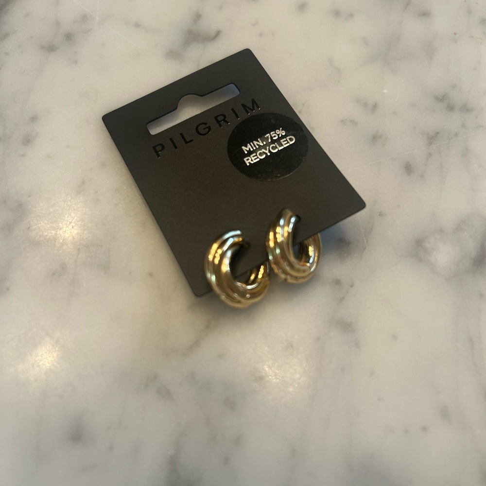 Pilgrim Gold Twisted Earrings